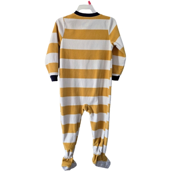 ☘️3/$15☘️ Carter's - Yellow Striped Footed One-Piece Pajama - Picture 2 of 5